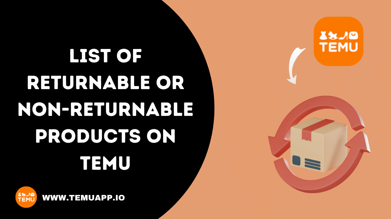 List of Returnable or Non-Returnable Products on TEMU in 2024